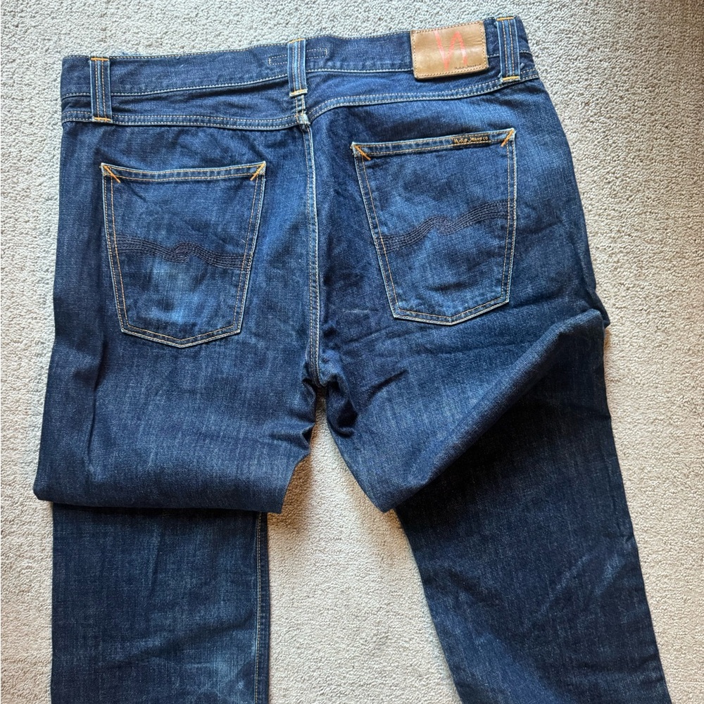 Nudie Jeans 36W 34L Dry Navy Jeans - Picture 5 of 9
